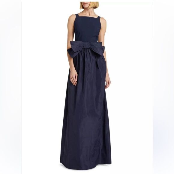 Chiara Boni La Petite Robe Harlee Bow Navy Blue Gown size 14 NWT $995 - Picture 3 of 6